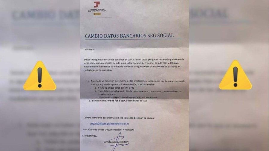 La Seguridad Social alerta, si te llega esta carta, la estafa ya ha comenzado  los malos quieren robarte tu dinero
